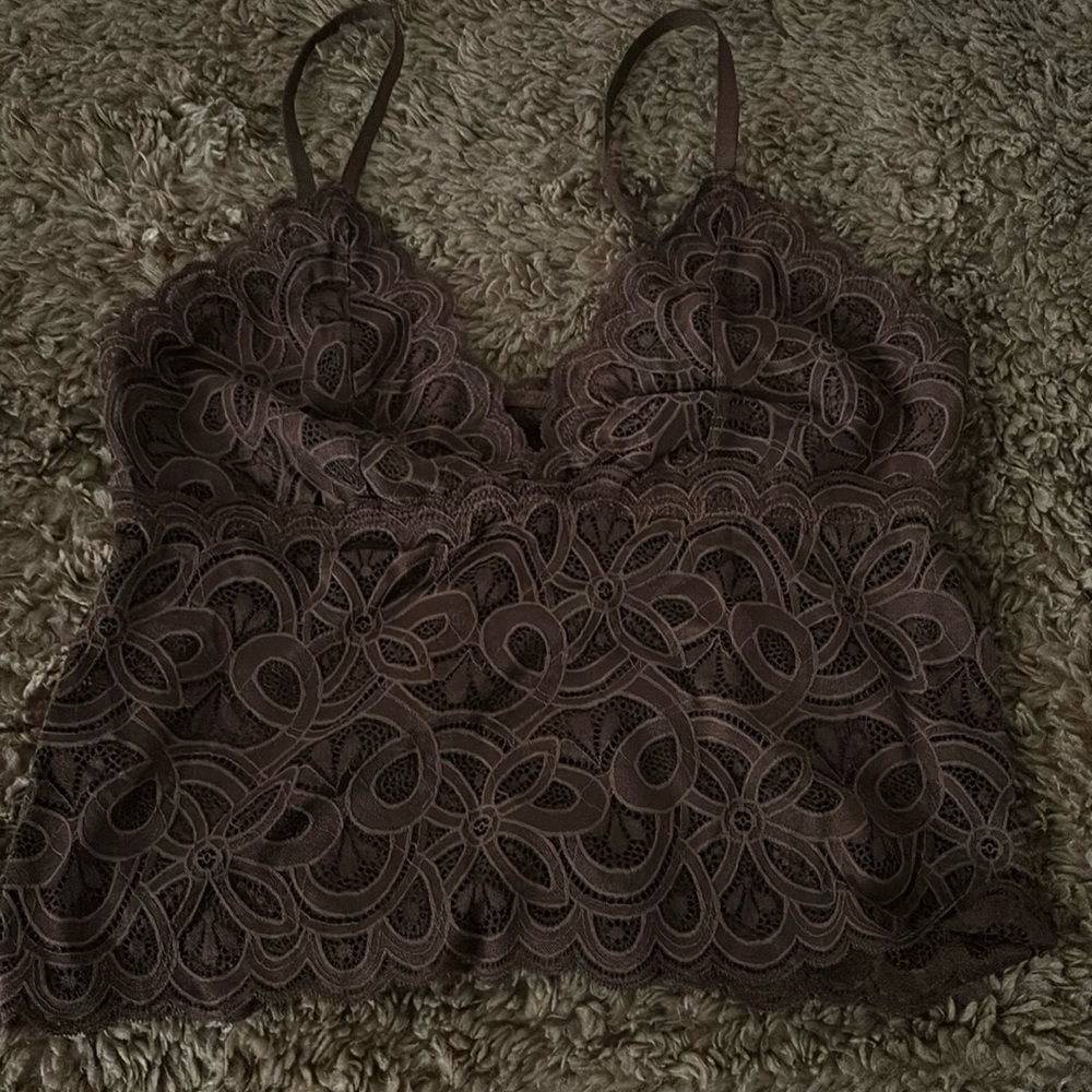 aerie Long lace bralette/cami - size L